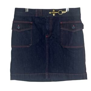 Ralph Lauren Jeans Co. Nolita Denim Skirt Women’s Size 8 Preppy Brass Hardware